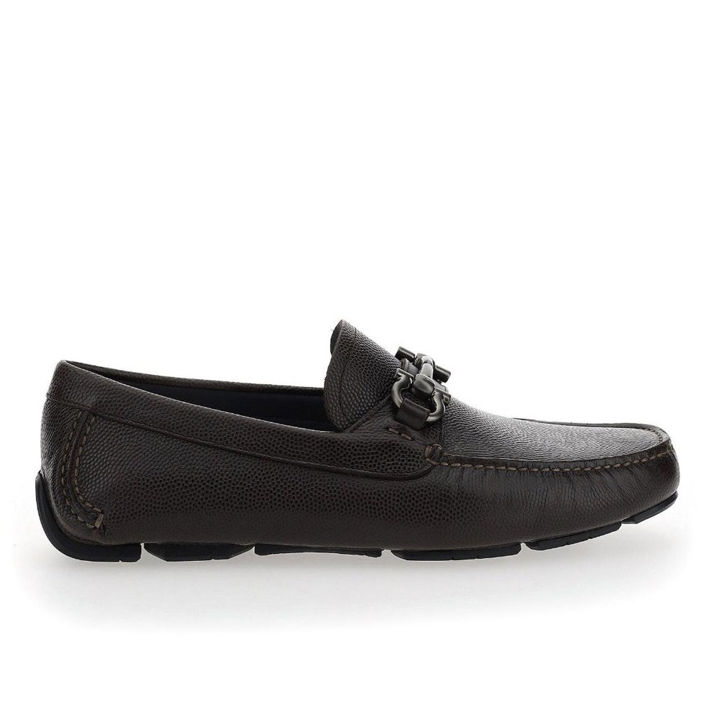 Ferragamo DRIVER WITH GANCINI ORNAMENT Black Leather